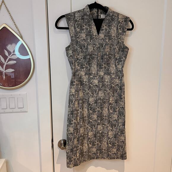 MM La Fleur Gray Patterned Sleeveless Shift Dress Sz 0 - Picture 2 of 11
